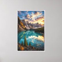 Lago Moraine Cinematográfico Paisaje Montañoso Can