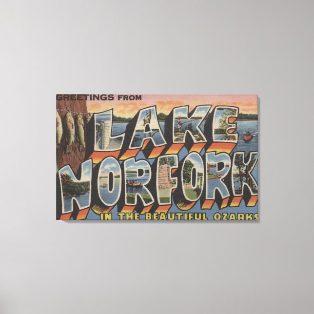 Lienzo Lago Norfork, Arkansas - Escenas de letras grandes (Anverso)