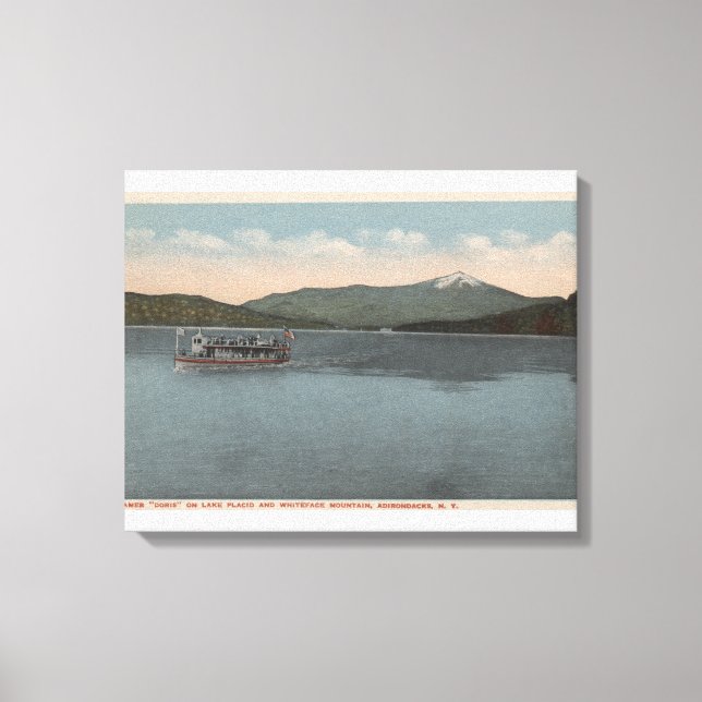 Lienzo Lago Placid, NY - Vista de Doris Steamer (Anverso)