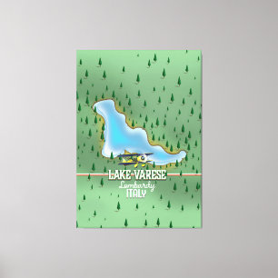 Lienzo Lago poster del viaje de Varese, Lombardía, Itali