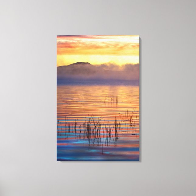 Lienzo Lago Racquette | Montañas Adirondack, Nueva York (Anverso)