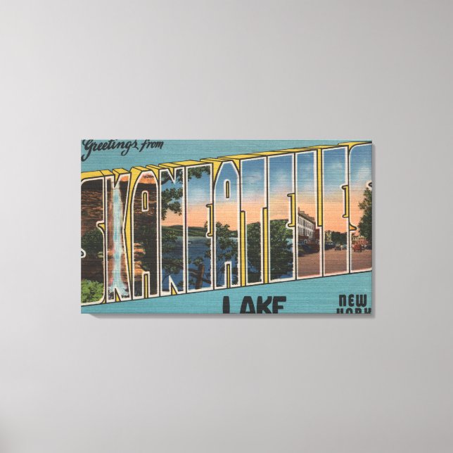 Lienzo Lago Skaneateles, Nueva York - Escenas de letras g (Anverso)