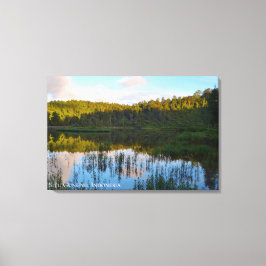 Lienzo Lago Sunrise Dawn Reflejo del bosque Indonesia