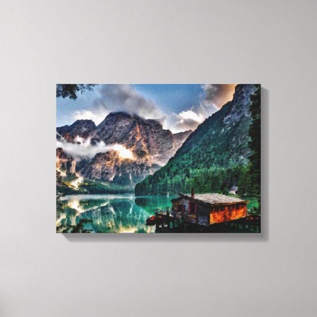 Lienzo Lago Surreal Italiano (Anverso)