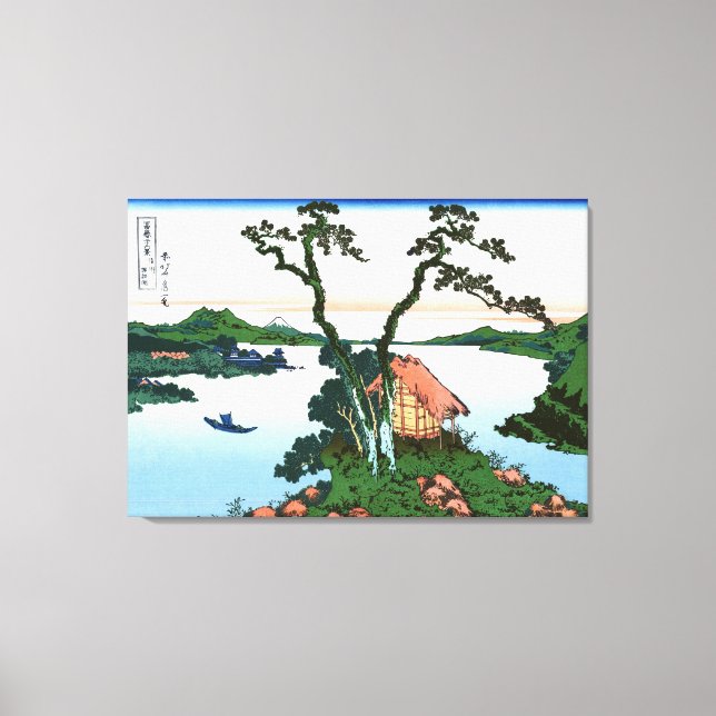 Lienzo Lago Suwa en la provincia de Shinano (Anverso)