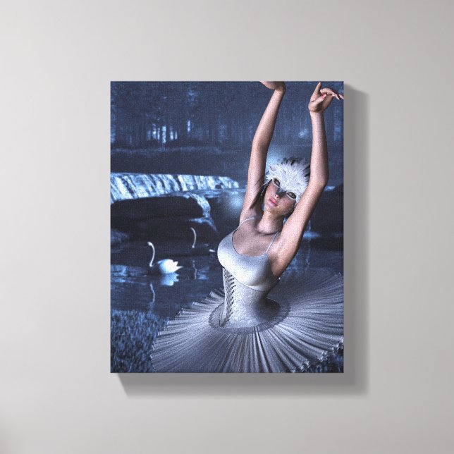 Lienzo Lago Swan - Odette y Swans (Anverso)
