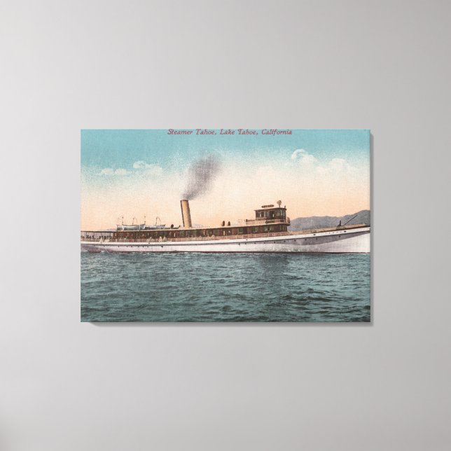 Lienzo Lago Tahoe, CA - Steamer Tahoe (Anverso)