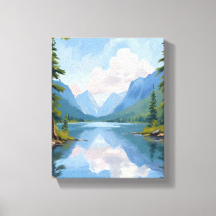 Lienzo Lago Tahoe   Pintura al óleo Paisaje