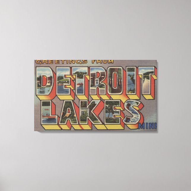 Lienzo Lagos de Detroit, Minnesota - Escenas de letras gr (Anverso)