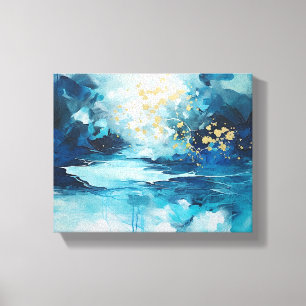 Lienzo Lágrimas de Azul Abstracto