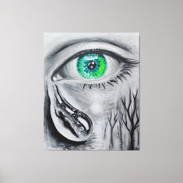 Lienzo Lágrimas por el alma perdida (Anverso)