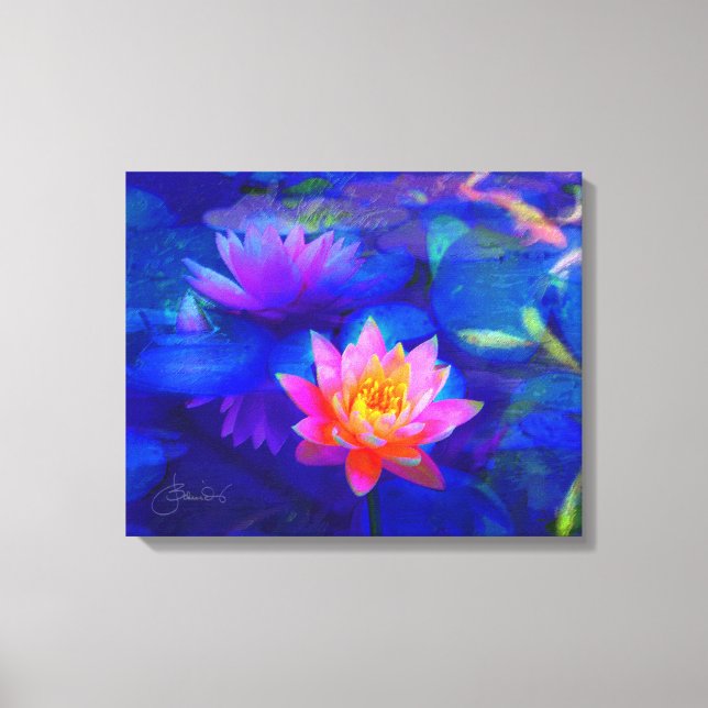 Lienzo Laguna de Lotus (Anverso)