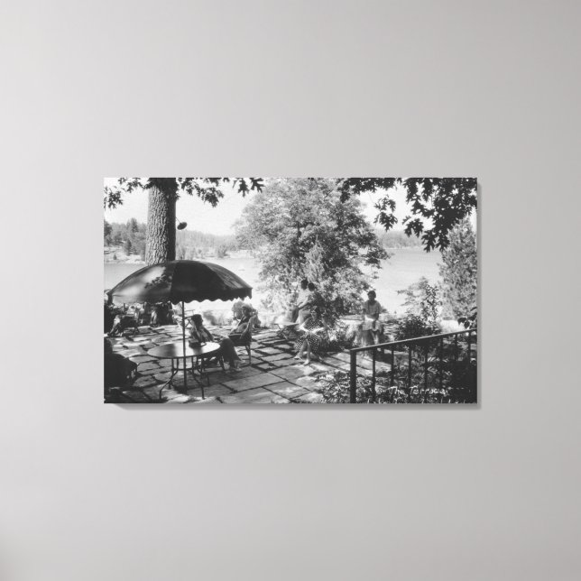 Lienzo Lake Arrowhead, California Lodge View & Terrace (Anverso)