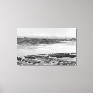 Lienzo Lake Elsinore, CA Aerial Town y Lake View