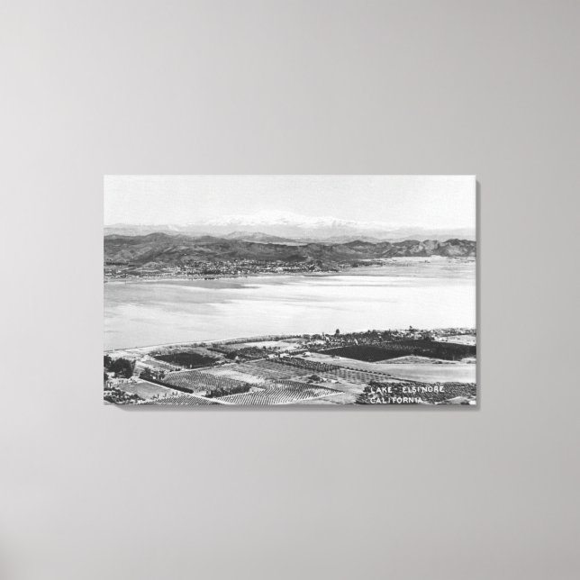 Lienzo Lake Elsinore, CA Aerial Town y Lake View (Anverso)