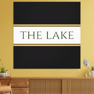 Lienzo LAKE Sporty Black Naranja Brown Stripes