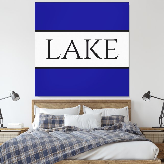 Lienzo LAKE Sporty Bold Nave Blue White Summer Stripes (Insitu(Dormitorio))