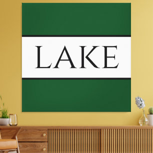 Lienzo LAKE Sporty Fun Bold Camp Green White Stripes