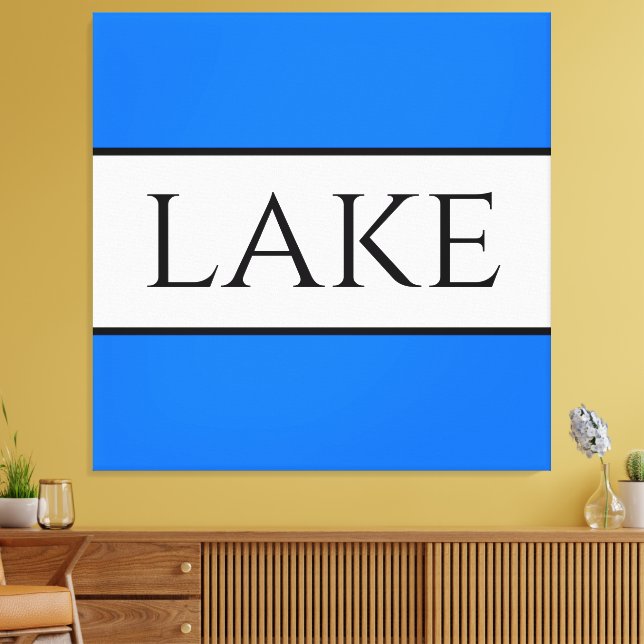 Lienzo LAKE Sporty Fun Bright Blue Summer Stripes (Insitu (Sala de estar))