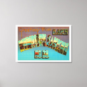 Lienzo Lake Winnipesaukee New Hampshire Travel Souvenir
