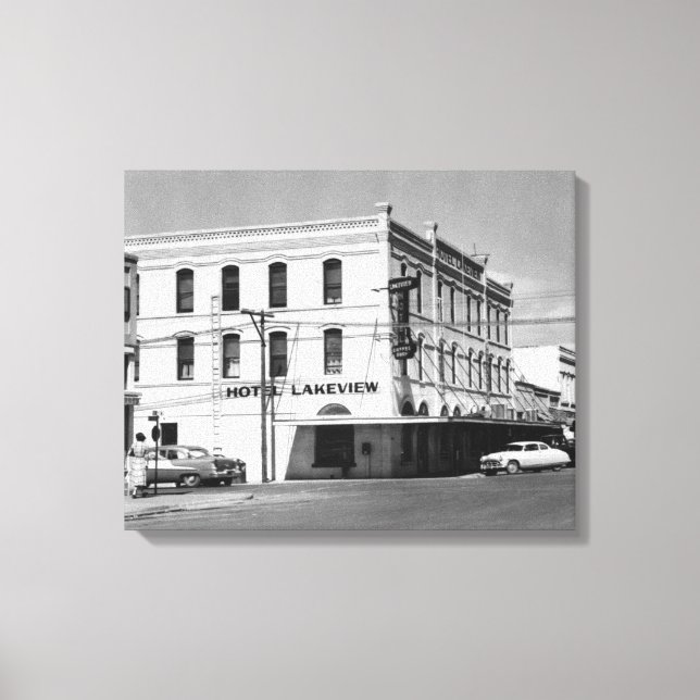 Lienzo Lakeview, Oregon Main Street View Photograph #1 (Anverso)