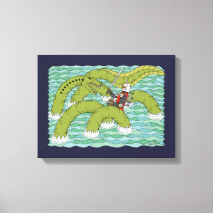 Lienzo Lambton Worm y caballero