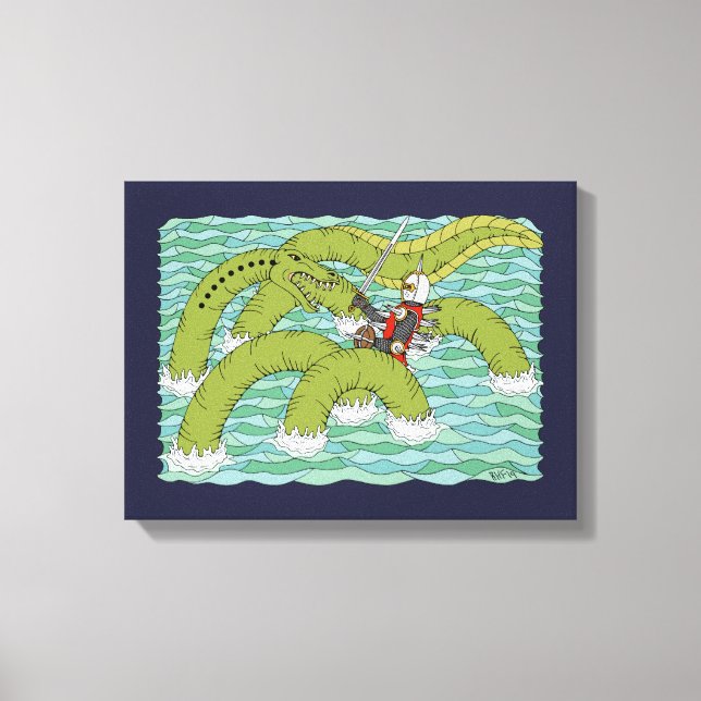 Lienzo Lambton Worm y caballero (Anverso)