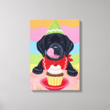 Lámina de pintura de torta de cumpleaños Black Lab