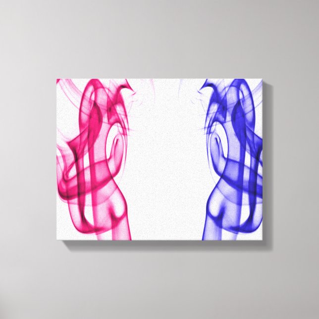 Lienzo Láminas de humo de baile azul rosado (Anverso)