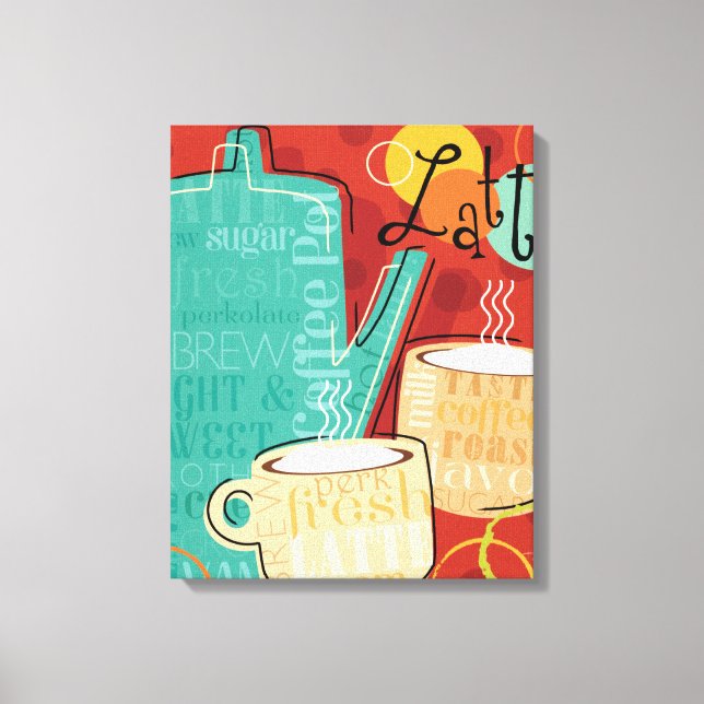 Lienzo Láminas de latte decorativas y copas (Anverso)