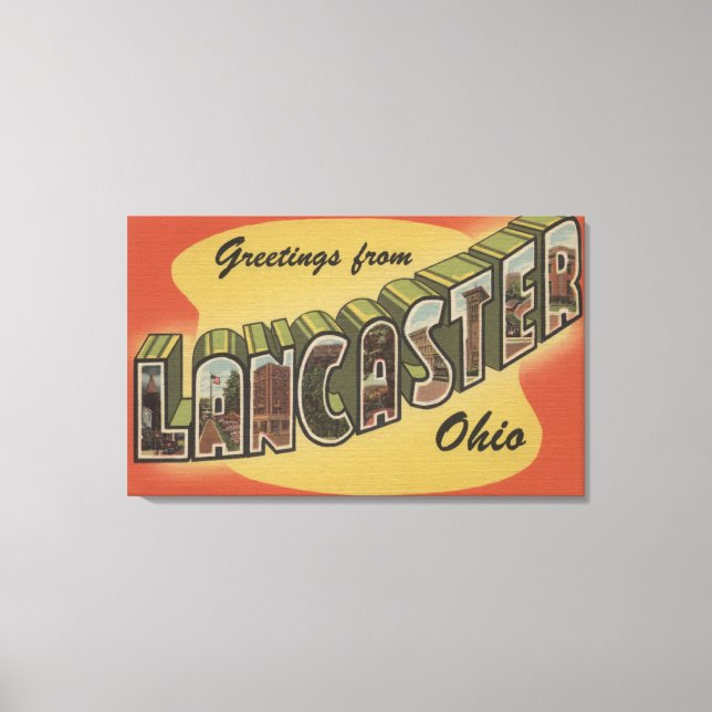 Lienzo Lancaster, Ohio - Escenas de letras grandes (Anverso)