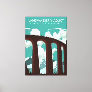 Lienzo Landwasser Viaduct Suiza T-Shirt