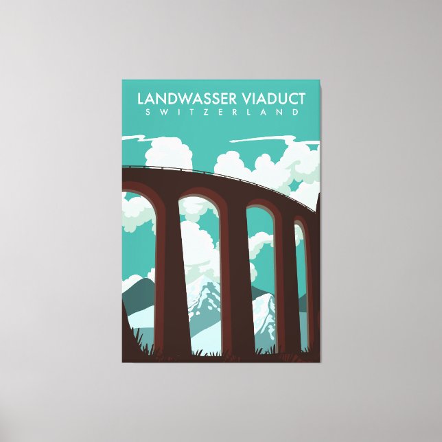 Lienzo Landwasser Viaduct Suiza T-Shirt (Anverso)