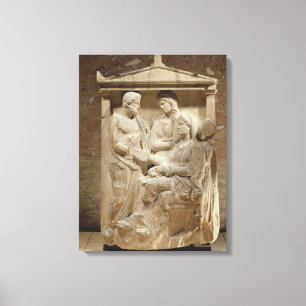 Lienzo Lápida mortuaria de Phainippos y de Mnesarete que