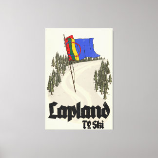 Lienzo Laponia para esquiar