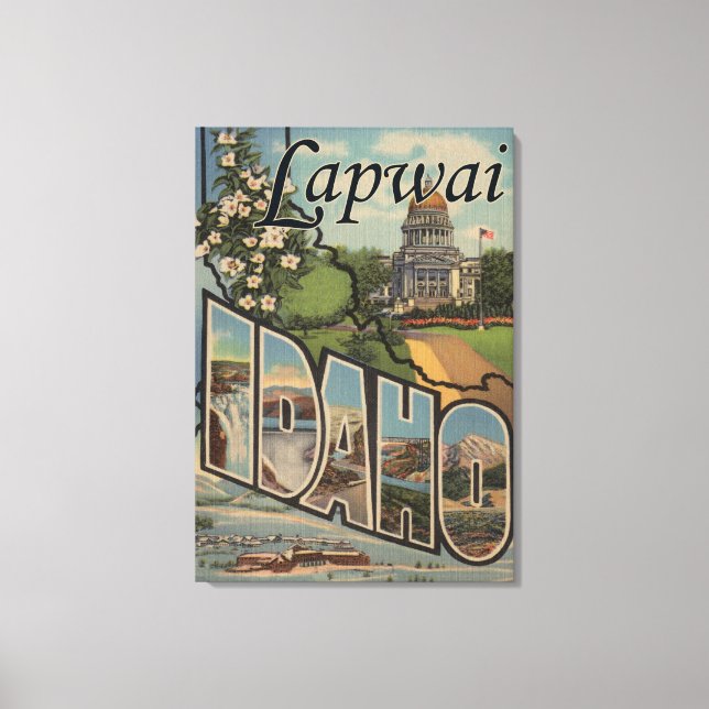 Lienzo Lapwai, IdahoEscenas de letras grandesLapwai, ID (Anverso)