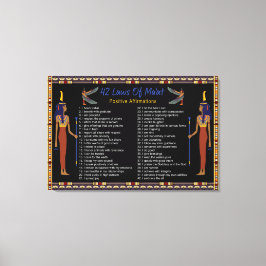 Lienzo Las 42 Leyes De Maat - Afirmaciones Positivas