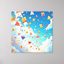 Lienzo Las alegres cometas se disparan