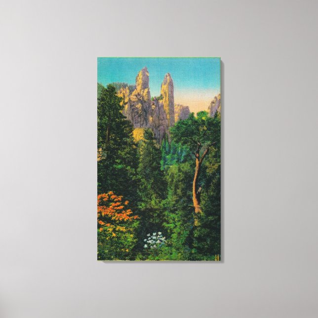 Lienzo Las arañas de la catedral y el valle del Yosemite (Anverso)