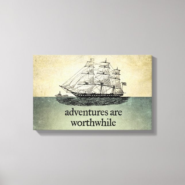 Lienzo Las aventuras valen la pena (Anverso)