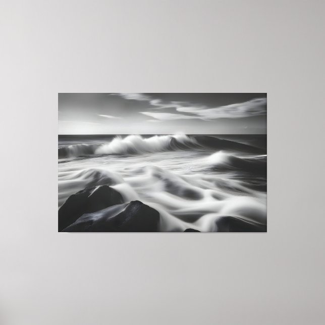 Lienzo Las bonitas olas del mar (Anverso)