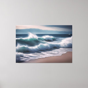 Lienzo Las bonitas olas del mar