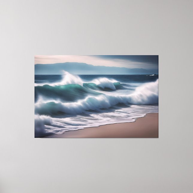 Lienzo Las bonitas olas del mar (Anverso)