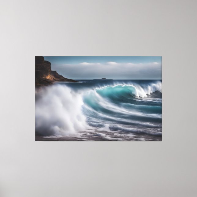 Lienzo Las bonitas olas del mar (Anverso)