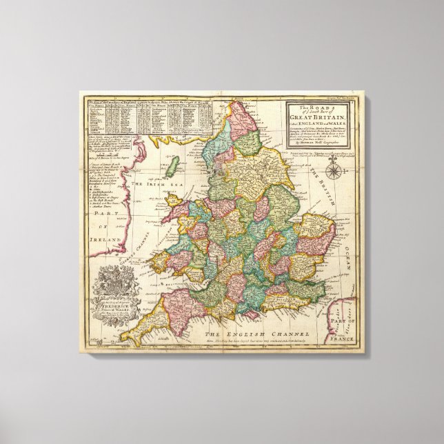 Lienzo Las carreteras de Inglaterra y Gales (Anverso)