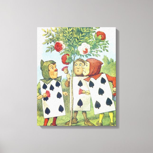 Lienzo Las cartas de juego pintando al Rosa Bush (Anverso)