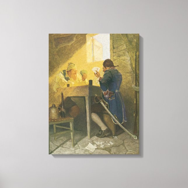 Lienzo Las cartas en la jaula de Cluny de NC Wyeth (Anverso)