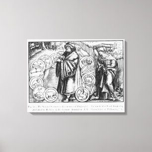 Lienzo Las ciencias naturales en la presencia de