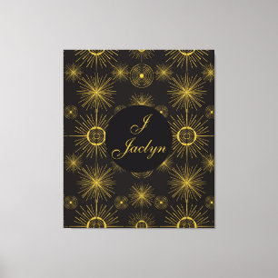 Lienzo Las estrellas solares celestes del Boho son negras