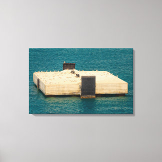 Lienzo las gaviotas en la huella de lona estirada